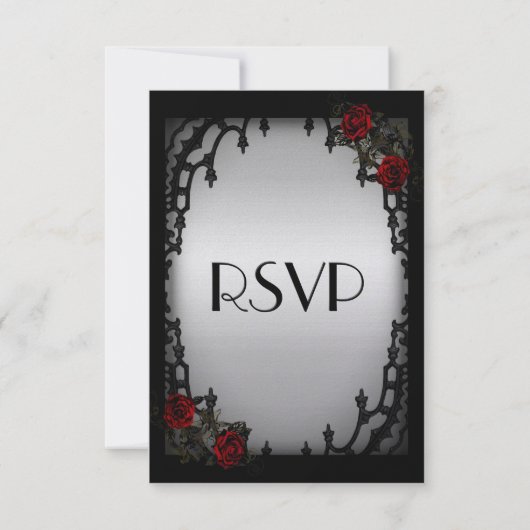 Frans Quarter Gothic RSVP met menukeuze (Achterkant)