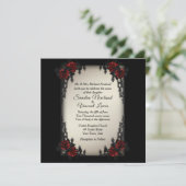 Frans Quarter Gothic Theme Antiek Gold Wedding Kaart (Staand voorkant)