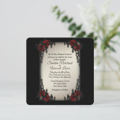 Frans Quarter Gothic Theme Antiek Gold Wedding Kaart (Staand voorkant)
