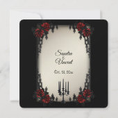 Frans Quarter Gothic Theme Antiek Gold Wedding Kaart (Achterkant)