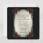Frans Quarter Gothic Theme Antiek Gold Wedding Kaart (Voorkant)