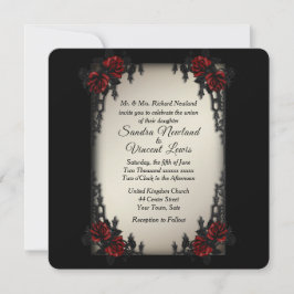 Frans Quarter Gothic Theme Antiek Gold Wedding Kaart