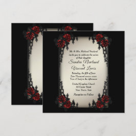 Frans Quarter Gothic Theme Antiek Gold Wedding Kaart