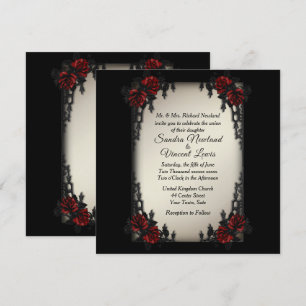Frans Quarter Gothic Theme Antiek Gold Wedding Kaart