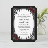 Frans Quarter Gothic Wedding Theme Kaart (Staand voorkant)