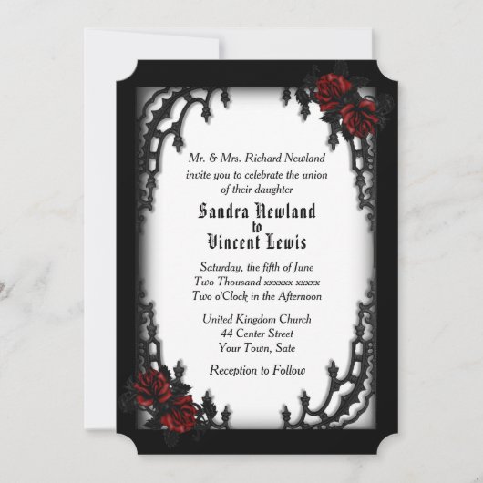 Frans Quarter Gothic Wedding Theme Kaart (Voorkant)