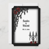 Frans Quarter Gothic Wedding Theme Kaart (Achterkant)