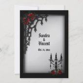 Frans Quarter Gothic Wedding Theme Kaart (Achterkant)