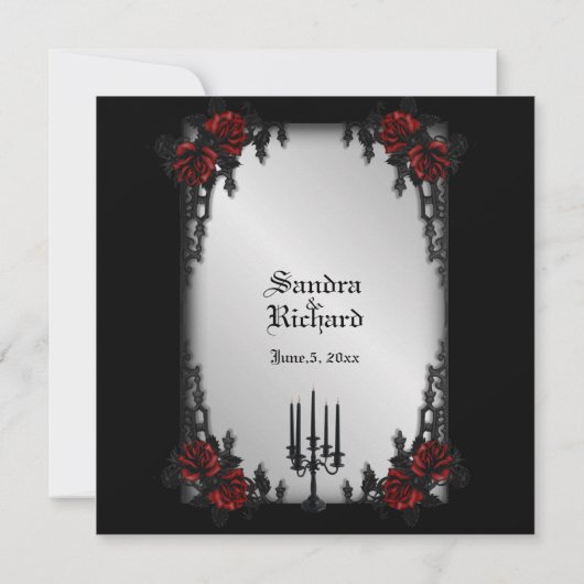 Frans Quarter Iron Gothic Theme Weddenschap Kaart (Achterkant)