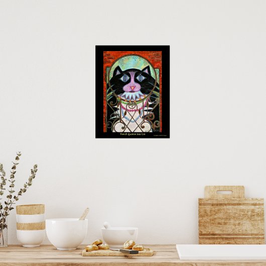 Frans Quarter Jazz Cat Poster (Keuken)