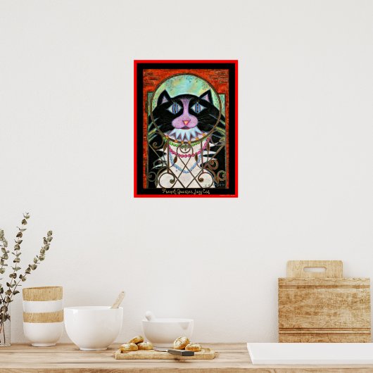 Frans Quarter Jazz Cat Poster (Keuken)