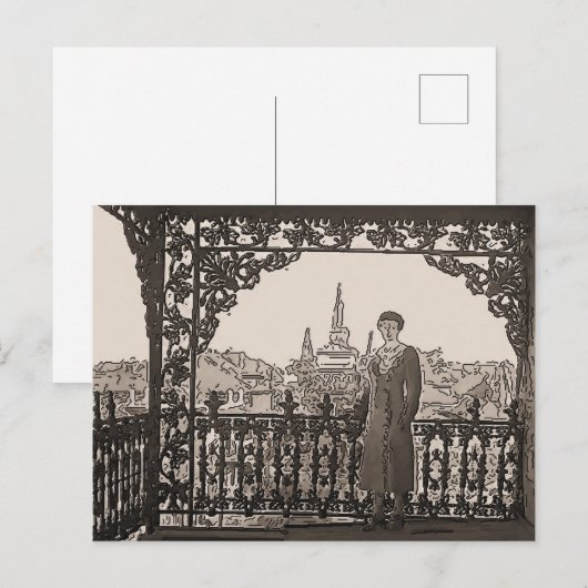 Frans Quarter Lace Balcony Briefkaart (Voorkant / Achterkant)