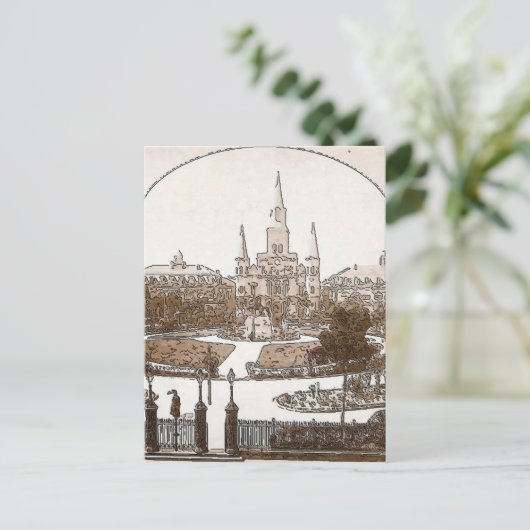 Frans Quarter Lace Jackson Square 1925 Briefkaart (Staand voorkant)