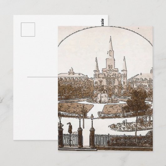 Frans Quarter Lace Jackson Square 1925 Briefkaart (Voorkant / Achterkant)