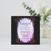 Frans Quarter Paarse Gothic Theme Weddenschap Kaart (Staand voorkant)