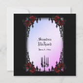 Frans Quarter Paarse Gothic Theme Weddenschap Kaart (Achterkant)