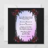 Frans Quarter Paarse Gothic Theme Weddenschap Kaart (Voorkant)