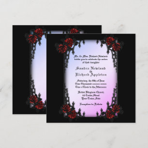 Frans Quarter Paarse Gothic Theme Weddenschap Kaart
