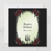 Frans Quarter Victoriaans / Gothic Theme Wedding I Kaart (Achterkant)