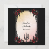 Frans Quarter Victoriaans/Gothic Theme Wedding Kaart (Achterkant)