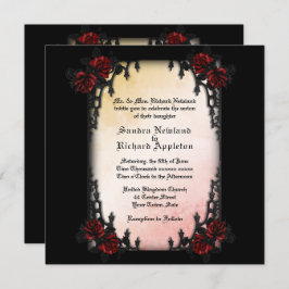 Frans Quarter Victoriaans/Gothic Theme Wedding Kaart