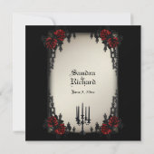 Frans Quarter Victoriaans/Gothic Theme Wedding Kaart (Achterkant)