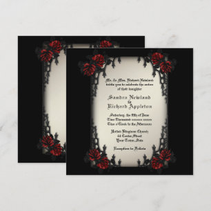 Frans Quarter Victoriaans/Gothic Theme Wedding Kaart