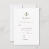 Frans Regency Green Fleur de Lis Chic RSVP Kaartje (Voorkant)