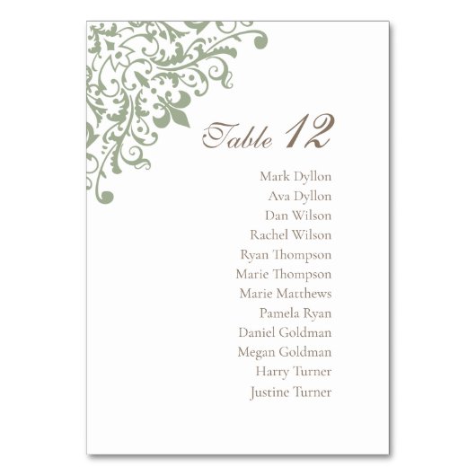 Frans Regency Green Fleur de Lis Pattern Wedding Kaart (Voorkant)