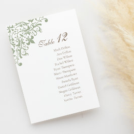 Frans Regency Green Fleur de Lis Pattern Wedding Kaart