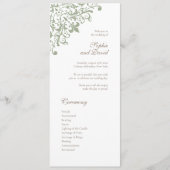 Frans Regency Green Fleur de Lis Pattern Wedding Programmakaart (Voorkant)