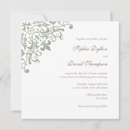 Frans Regency Green Fleur de Lis Square Kaart