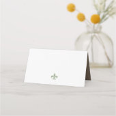 Frans Regency Green Fleur de Lis Wedding Plaatskaartje (Achterkant)