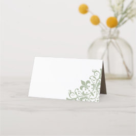 Frans Regency Green Fleur de Lis Wedding Plaatskaartje