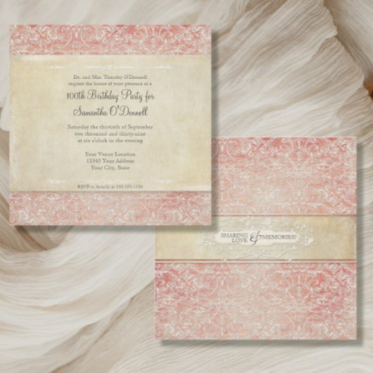  Frans Regency Lace 100th Birthday Kaart