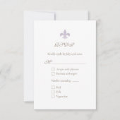 Frans Regency Paars Fleur de Lis Chic RSVP Kaartje (Voorkant)