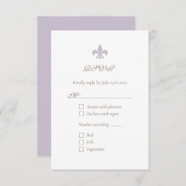 Frans Regency Paars Fleur de Lis Chic RSVP Kaartje