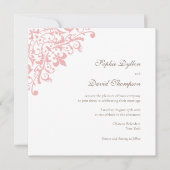 Frans Regency Pink Fleur de Lis Pattern Square Kaart (Voorkant)