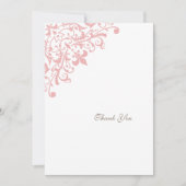 Frans Regency Pink Fleur de Lis Pattern Wedding Bedankkaart (Voorkant)