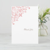 Frans Regency Pink Fleur de Lis Pattern Wedding Bedankkaart (Staand voorkant)