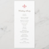 Frans Regency Pink Fleur de Lis Pattern Wedding Programmakaart (Achterkant)