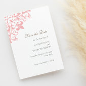 Frans Regency Pink Fleur de Lis Pattern Wedding Save The Date