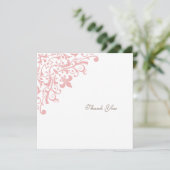 Frans Regency Pink Fleur de Lis Square Wedding Bedankkaart (Staand voorkant)