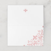 Frans Regency Pink Fleur de Lis Wedding Plaatskaartje (Buitenkant ongevouwen)