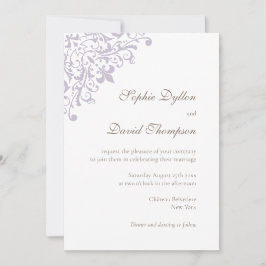 Frans Regent Paars Fleur de Lis Pattern Kaart (Voorkant)