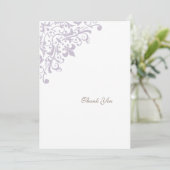 Frans Regent Paars Fleur de Lis Pattern Wedding Bedankkaart (Staand voorkant)