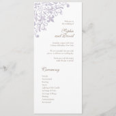 Frans Regent Paars Fleur de Lis Pattern Wedding Programmakaart (Voorkant)