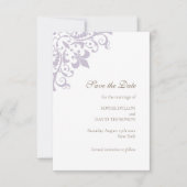 Frans Regent Paars Fleur de Lis Pattern Wedding Save The Date (Voorkant)