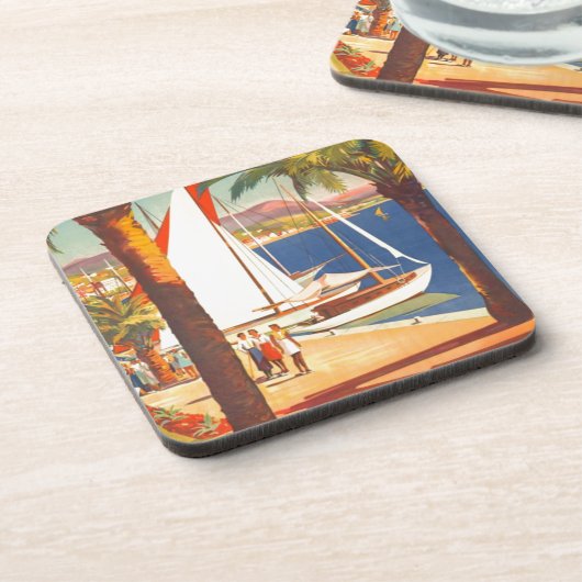 Frans reisbureau Cote D'Azur Bier Onderzetter (Linkerzijde)