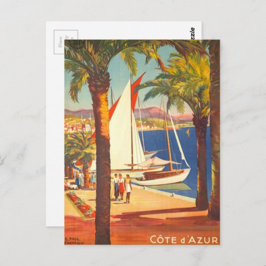  Frans reisbureau Cote D'Azur Briefkaart (Voorkant / Achterkant)